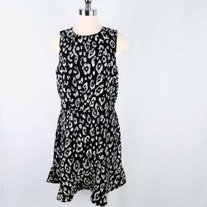 Banana Republic Black Cheetah Print Crepe Dress